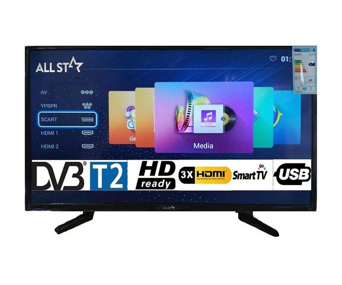 All Star TV LED 55" ASSTV554KUHDS ULTRA HD 4K SMART TV WIFI DVB-T2 ANDROID