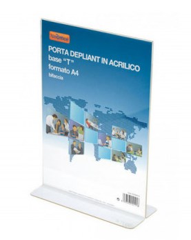 PORTA DEPLIANT ACRILICO BASE L - FORMATO A4 (47NIK002/4)