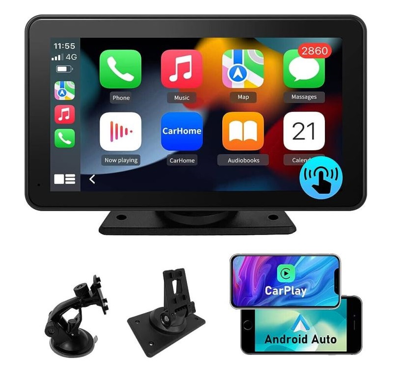 CARPLAYER PORTATILE MONTAGGIO CRUSCOTTO - TOUCH SCREEN 7