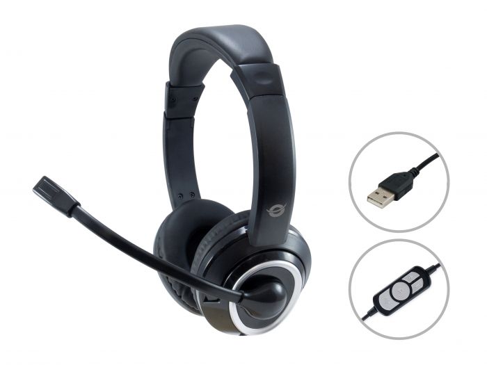 CUFFIE MICROFONO POLONA01B STEREO USB
