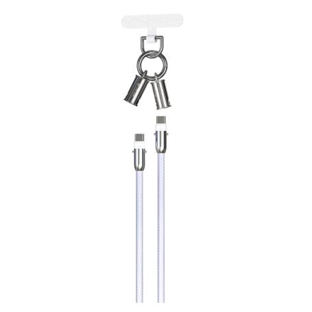 CORDINO CON CAVO CARICA TIPO-C TRACOLLA 1.2MT PORTA TELEFONO VIOLA (DEWLCC152P)