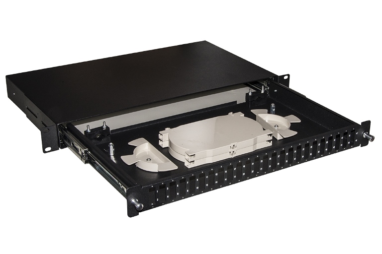 CASSETTO FIBRA OTTICA 24 PORTE PER ADATTATORI SC DUPLEX 1 UNITA' PER INSTALLAZIONE 19