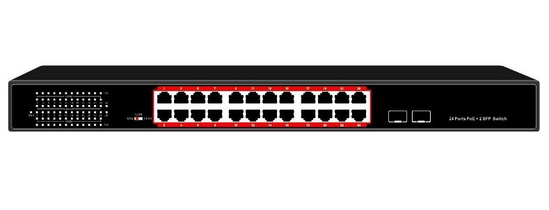 Link SWITCH 24 PORTE GIGABIT POE 400 WATT CON 2 PORTE SFP (LKSPOE242) 8028400098566