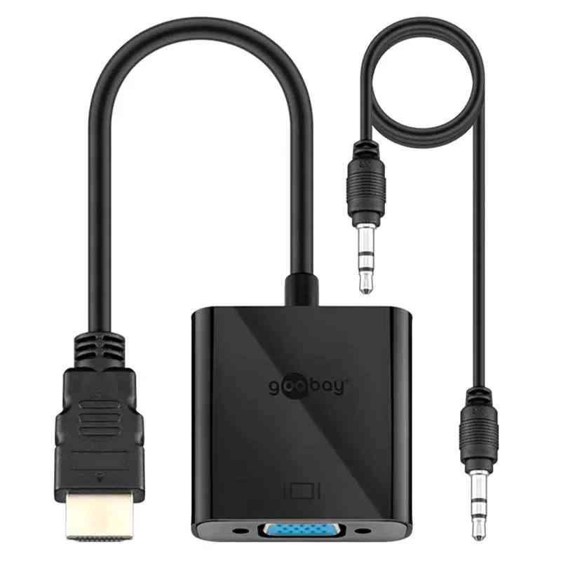 ADATTATORE HDMI M / VGA F CON CAVO AUX DA 3.5MM - NERO