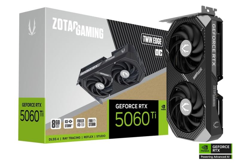 SCHEDA VIDEO GAMING GEFORCE RTX 5060 TI 8GB TWIN EDGE OC (ZT-B50610H-10M)