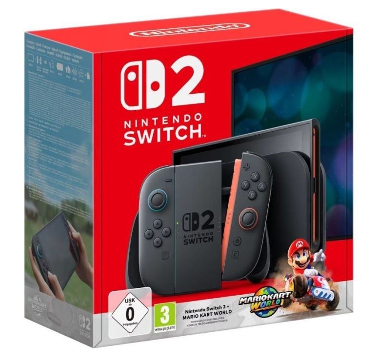 CONSOLE SWITCH 2 NERO + GIOCO MARIO KART WORLD