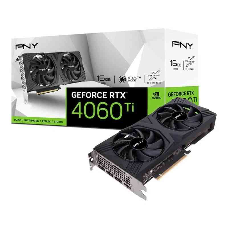 Pny SCHEDA VIDEO GEFORCE RTX 4060 TI VERTO DUAL FAN DLSS3 16GB (VCG4060T16DFXPB1) 4718006455576