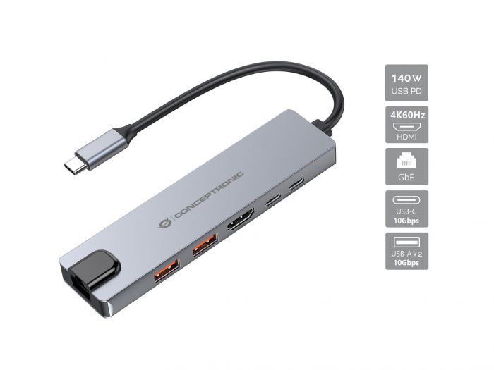 DOCKING STATION DONN29G 6-IN-1 USB3.2/HDMI/USB-A