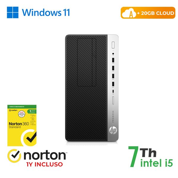 Hp-rinovo PC HP 600-800 G3 TOWER INTEL CORE I5-7 GEN. 16GB 128GB SSD + 500GB HDD WINDOWS 11 PRO + NORTON ANTIVIRUS + CLOUD - RICONDIZIONATO (RN61534313) 0000000067632